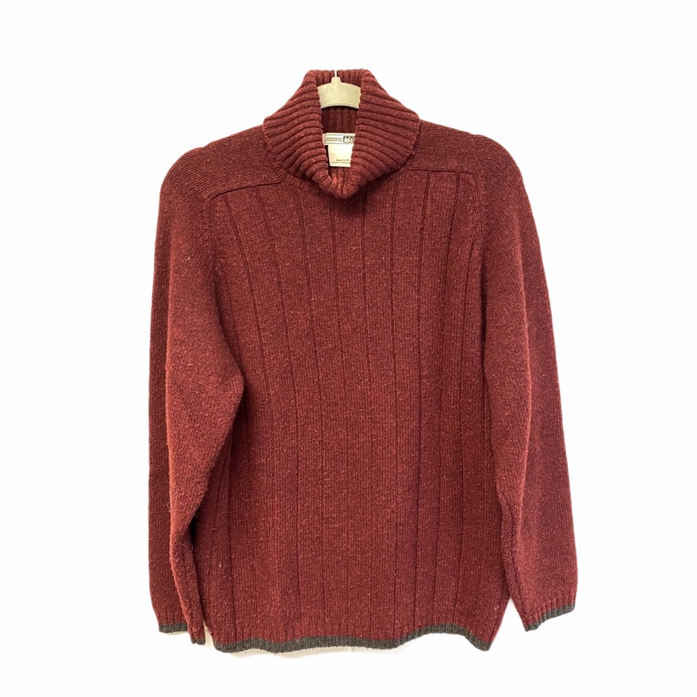 REI Men's RIbbed Wool Turtleneck Knit Sweater Sz M